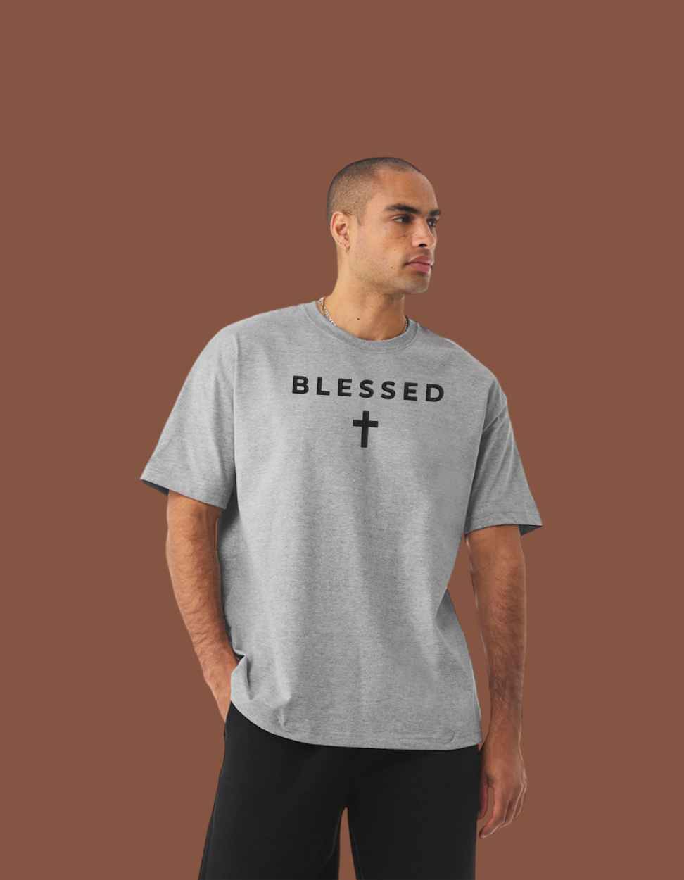 Embroidered "Blessed" Cross T-Shirt – Premium Streetwear