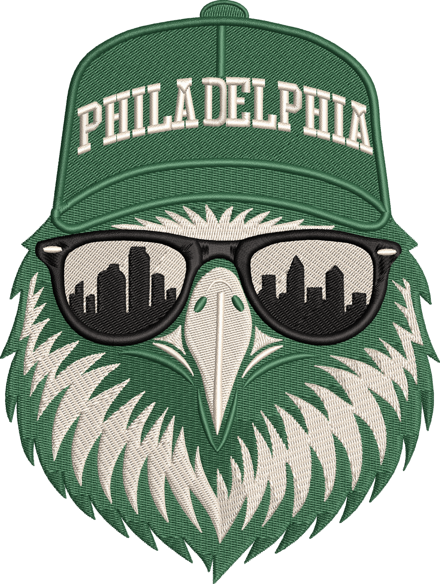 Philly Skyline Reflection Embroidered Patch – Premium Stitch