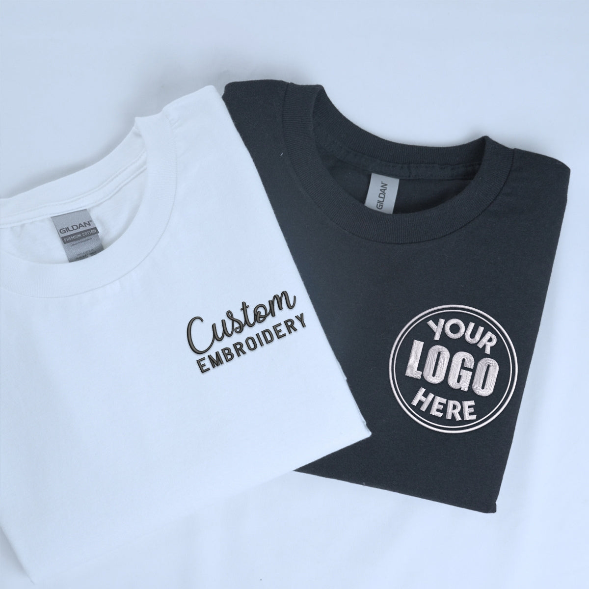 Personalized Custom Text Embroidered Tee | Minimalist Premium Cotton