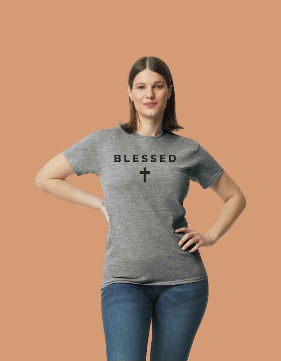 Embroidered "Blessed" Cross T-Shirt – Premium Streetwear