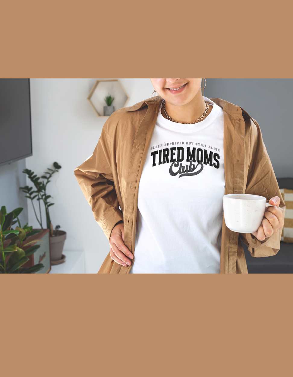 Embroidered "Tired Moms Club" Tee – Sleep Deprived But Still Alive