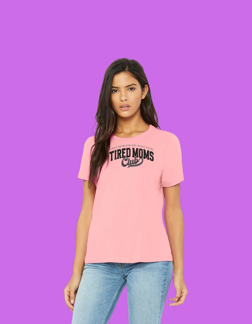 Embroidered "Tired Moms Club" Tee – Sleep Deprived But Still Alive