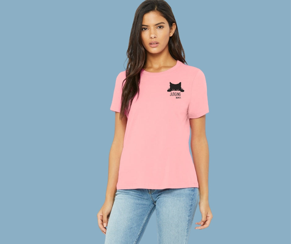 Peeking Cat "Judging Silently" Graphic Tee | Funny Kitten T-Shirt