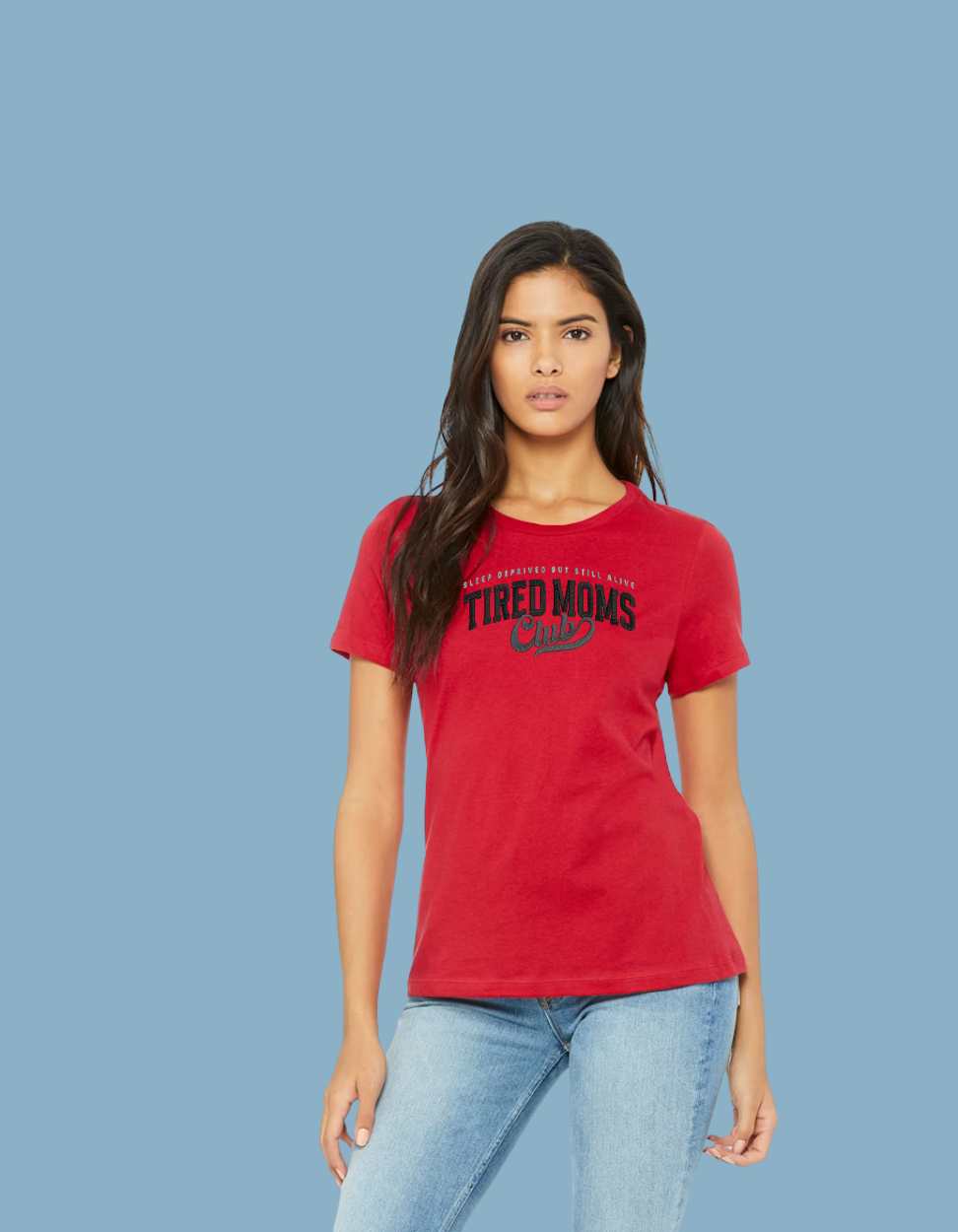 Embroidered "Tired Moms Club" Tee – Sleep Deprived But Still Alive