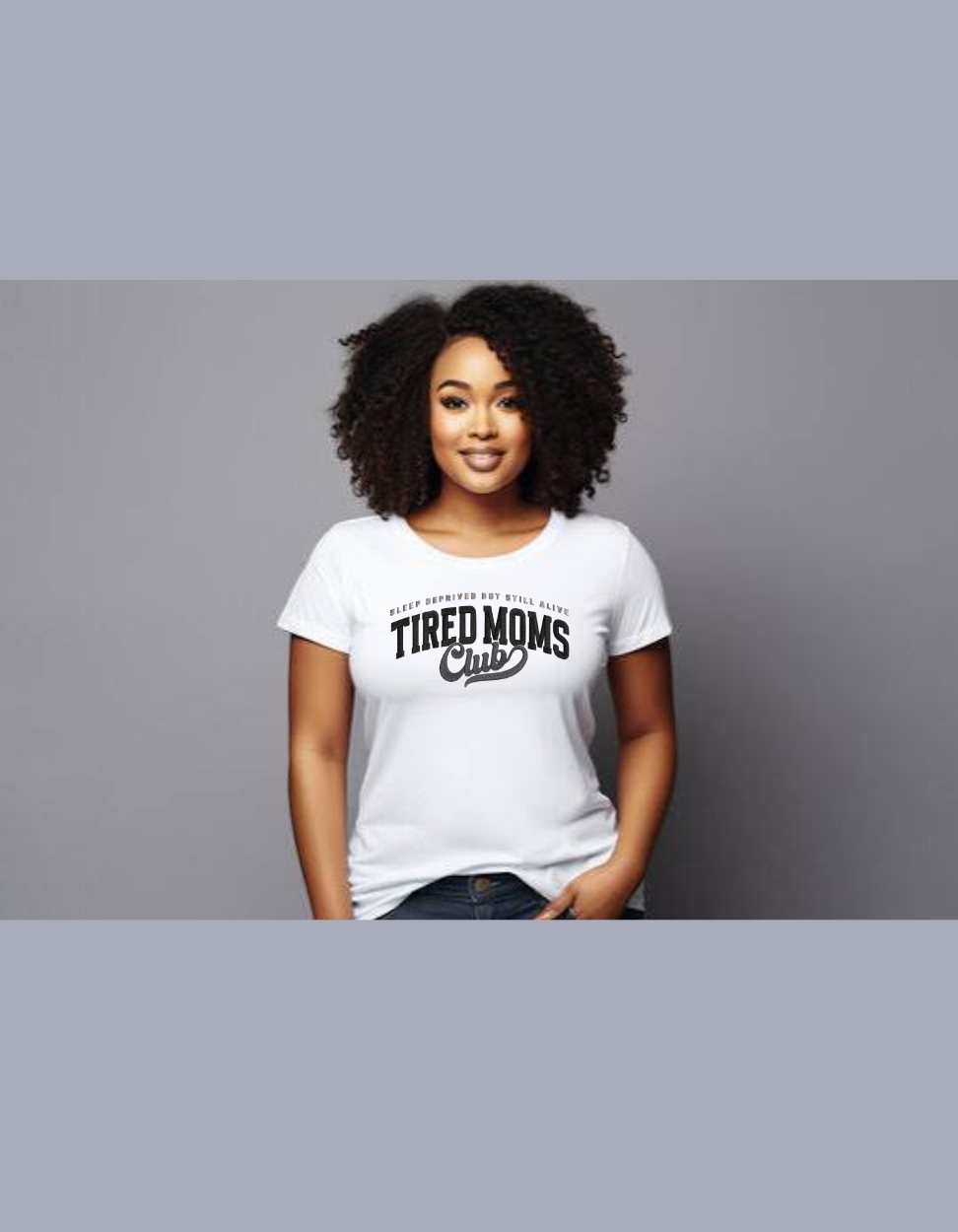 Embroidered "Tired Moms Club" Tee – Sleep Deprived But Still Alive