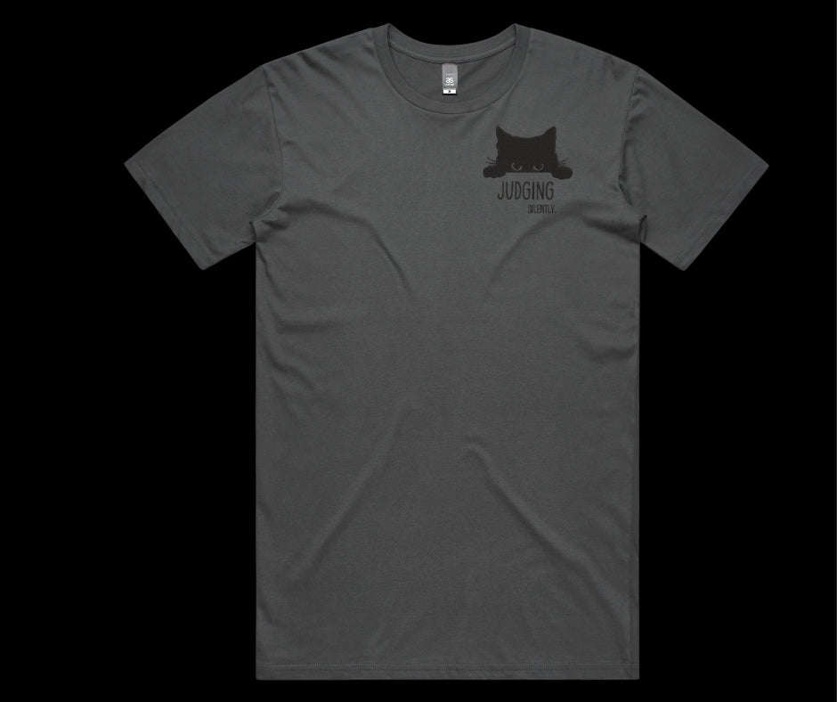 Peeking Cat "Judging Silently" Graphic Tee | Funny Kitten T-Shirt