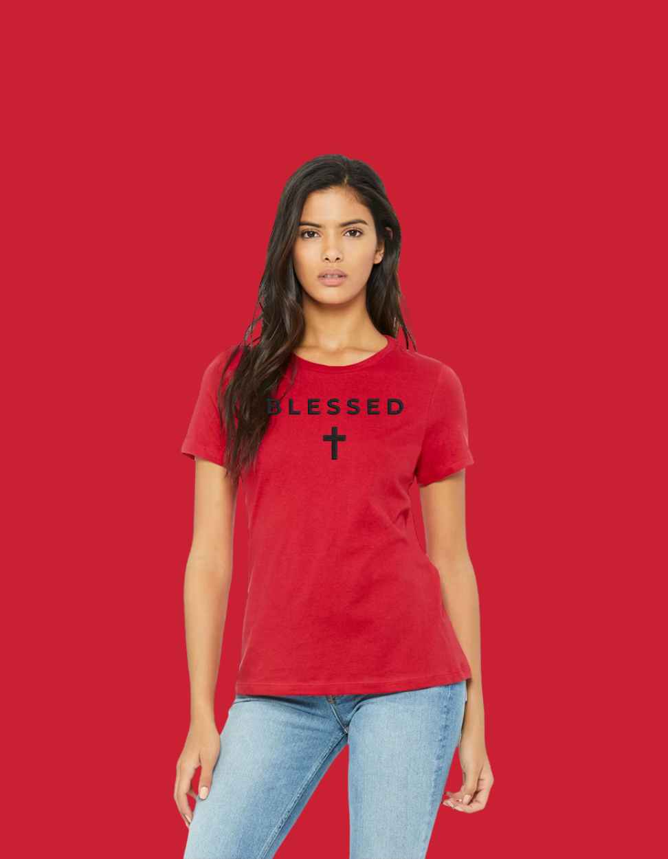 Embroidered "Blessed" Cross T-Shirt – Premium Streetwear
