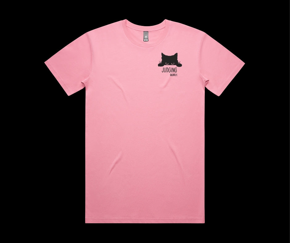 Peeking Cat "Judging Silently" Graphic Tee | Funny Kitten T-Shirt